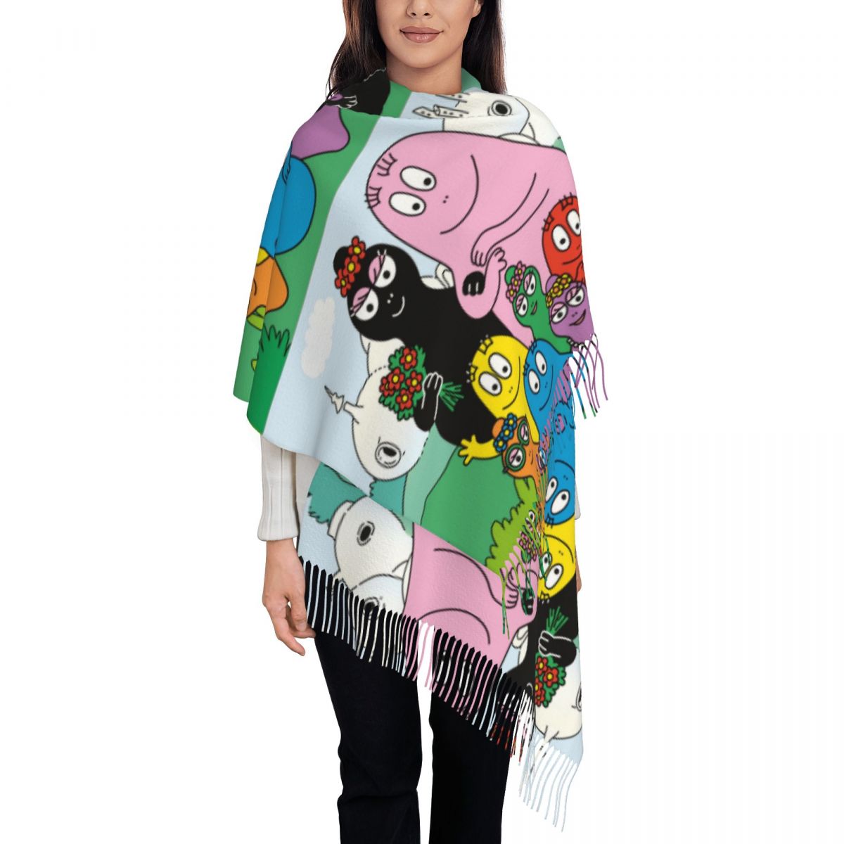 Pashmina Wrap Large - Les Barbapapa famille châles enveloppes femmes
