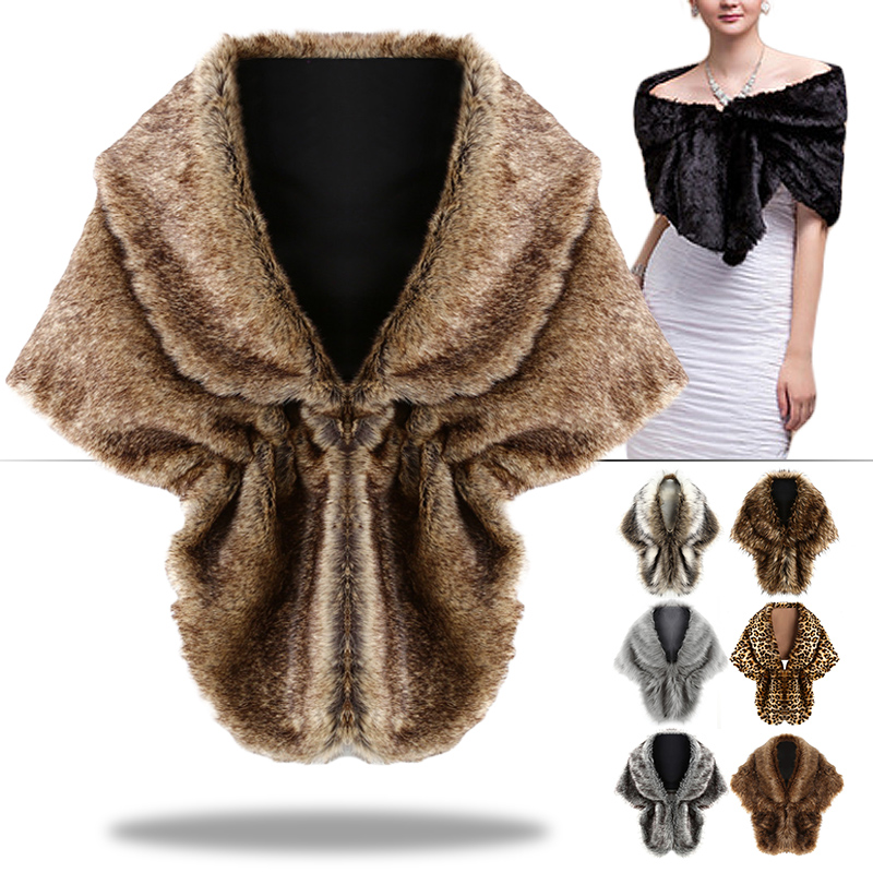 Stole Wedding Shawl - Cape de mariée en fausse fourrure