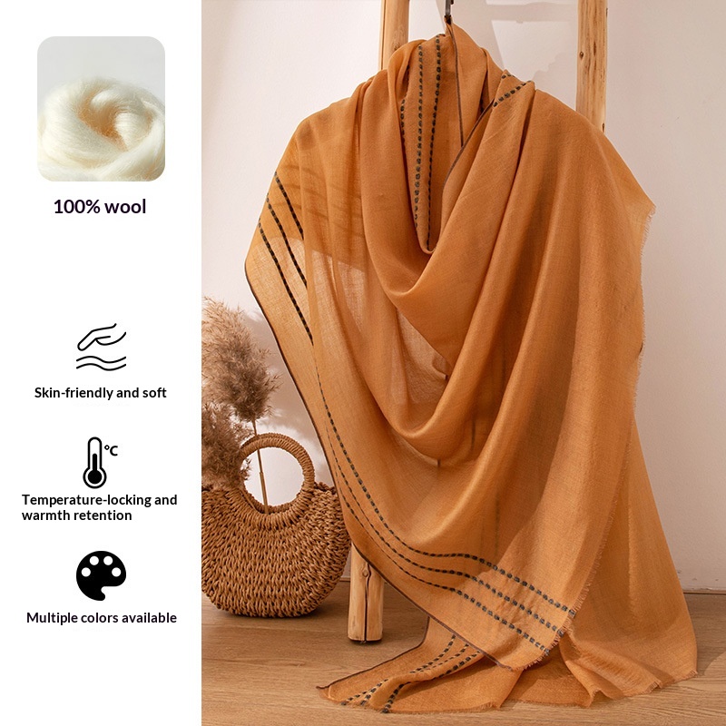 Pashmina Wrap Large - Écharpe 100% laine ultra douce, grand