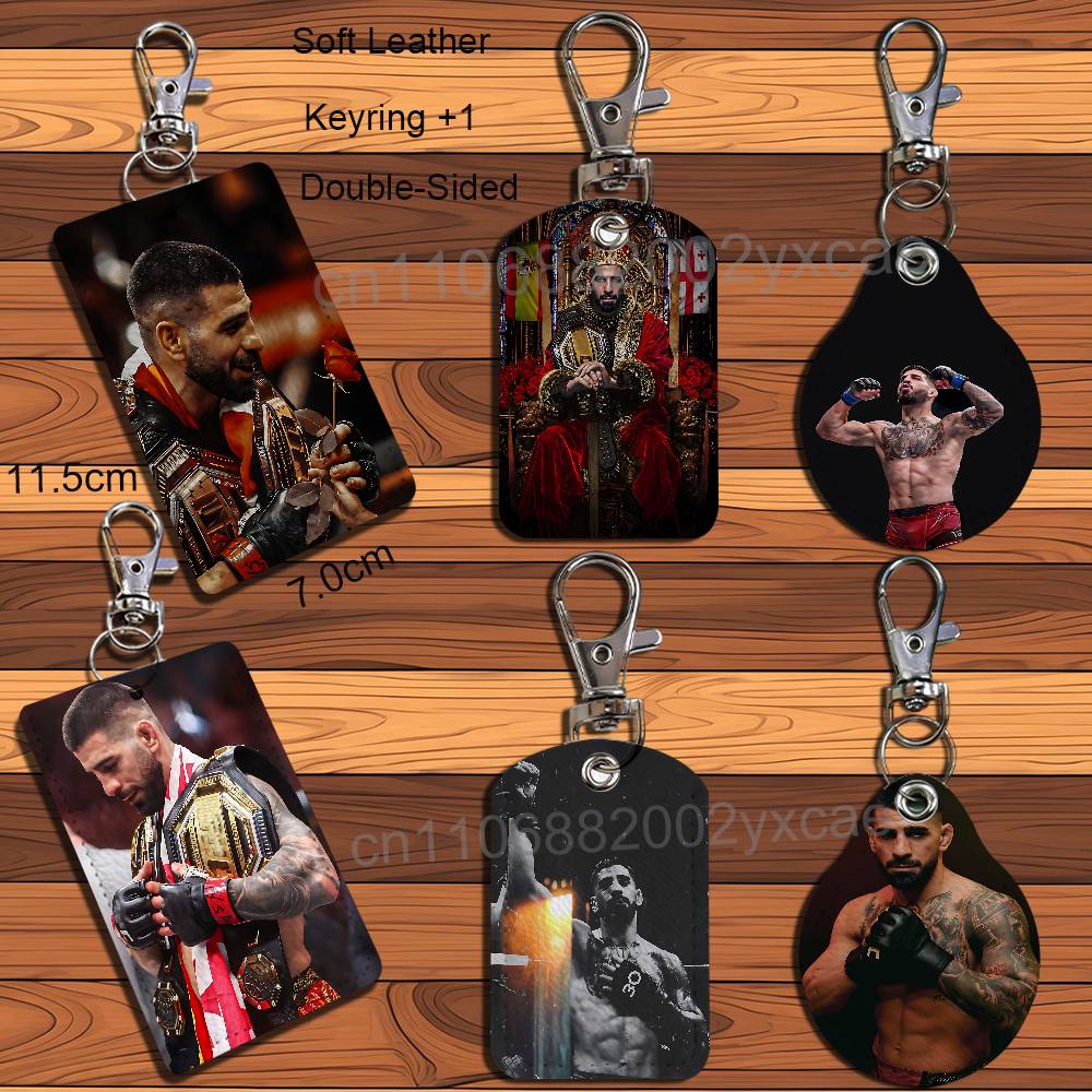 Lanyard Badge Holder - Porte-clés en cuir Ilia Topuria avec