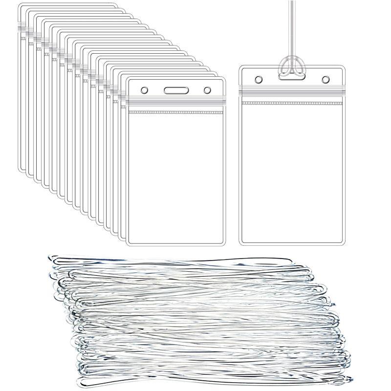 Lanyard Badge Holder - Porte-badges d'identification en plastique transparent, compatibles