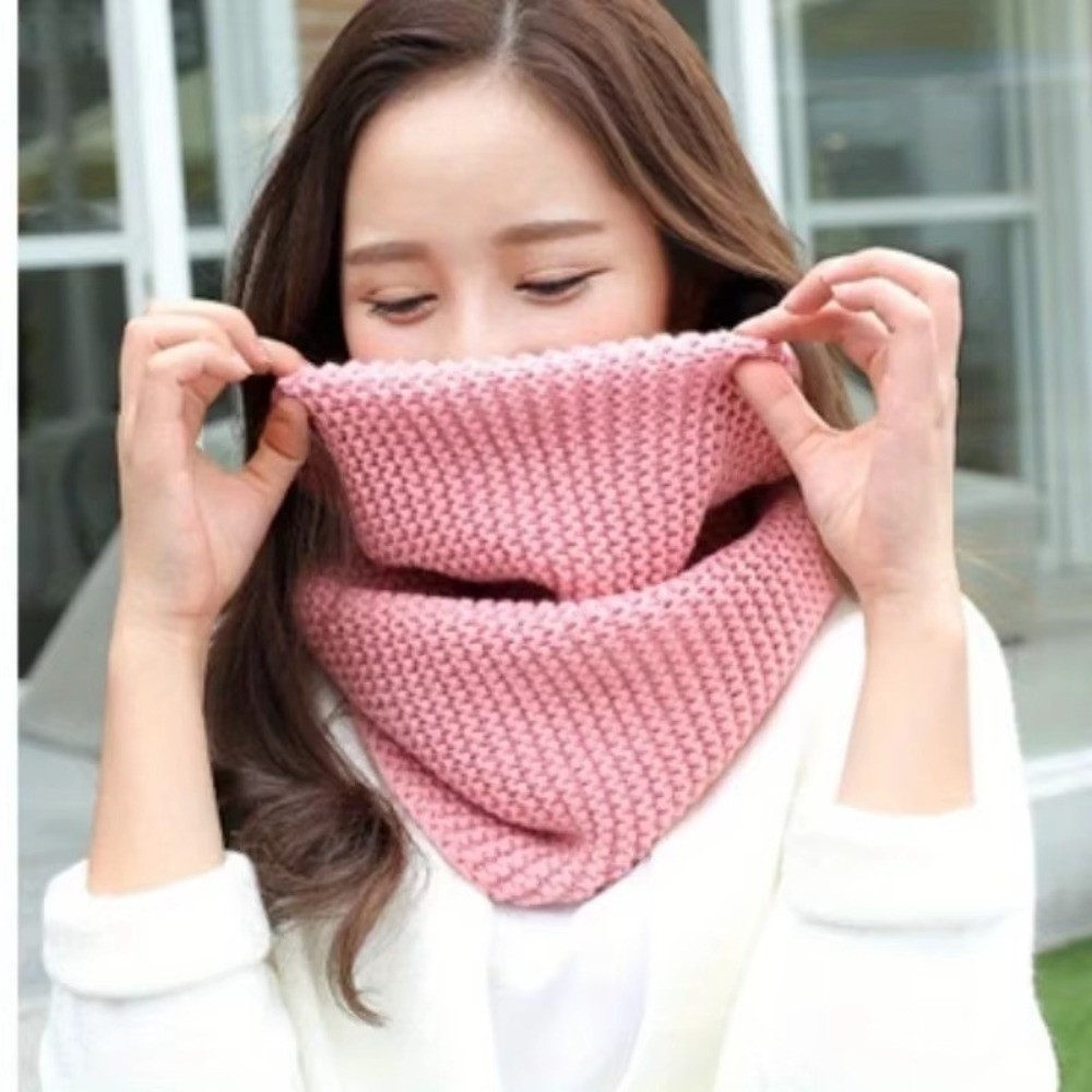 Écharpe chaude à couleur unie, - Infinity Scarf Knit avis et prix